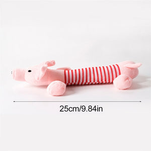 Cute Pet Dog Cat Plush Squeak Sound Dog Toys Funny Fleece Durability Chew Molar Toy Fit for All Pets Elephant Duck Pig