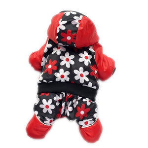 Dog Jumpsuit Winter Pet Clothes Four Legs Thick Fleece Warm Dog Hooded Parka Puppy Cat Warm Pets Jumpsuits Coat Overalls Costume