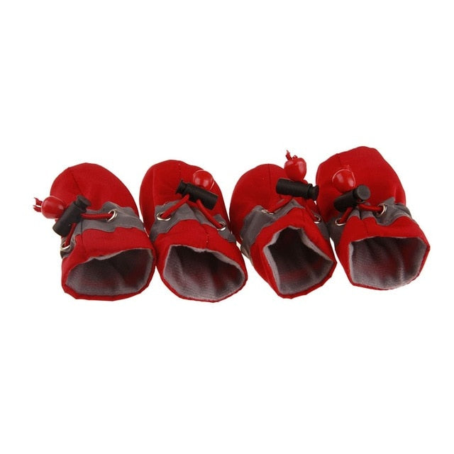 4pcs Antiskid Puppy Shoes Soft-soled Pet Dog Shoes Waterproof Small Dog Prewalkers Soft Pet Products Supplies Pet Paw Care New