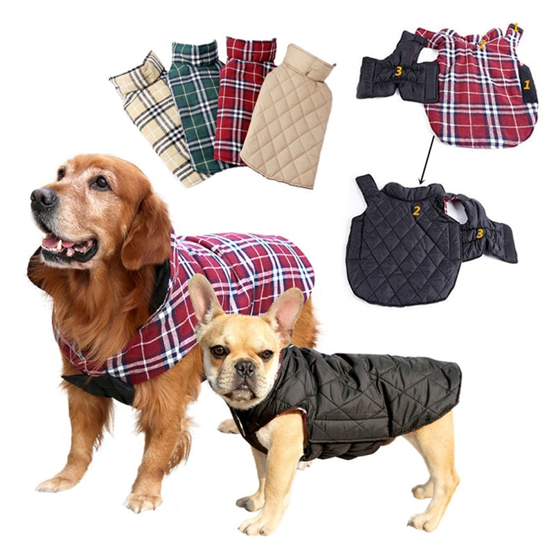 Dog Jacket Winter Waterproof Pet Puppy Clothes Winter Reversible Dog Warm Coat for Small Large Dogs Pet Products