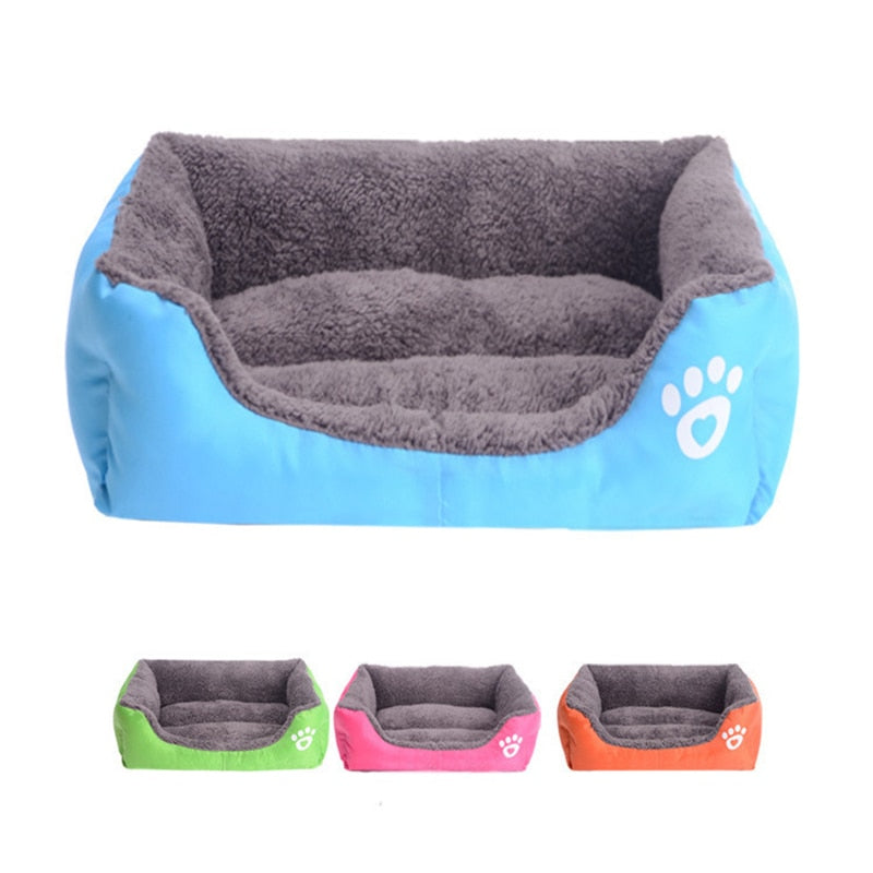 11 candy Colors Pet Sofa Dog Beds Waterproof Bottom Soft Cotton Velveteen Warm Cat Bed House S-3XL