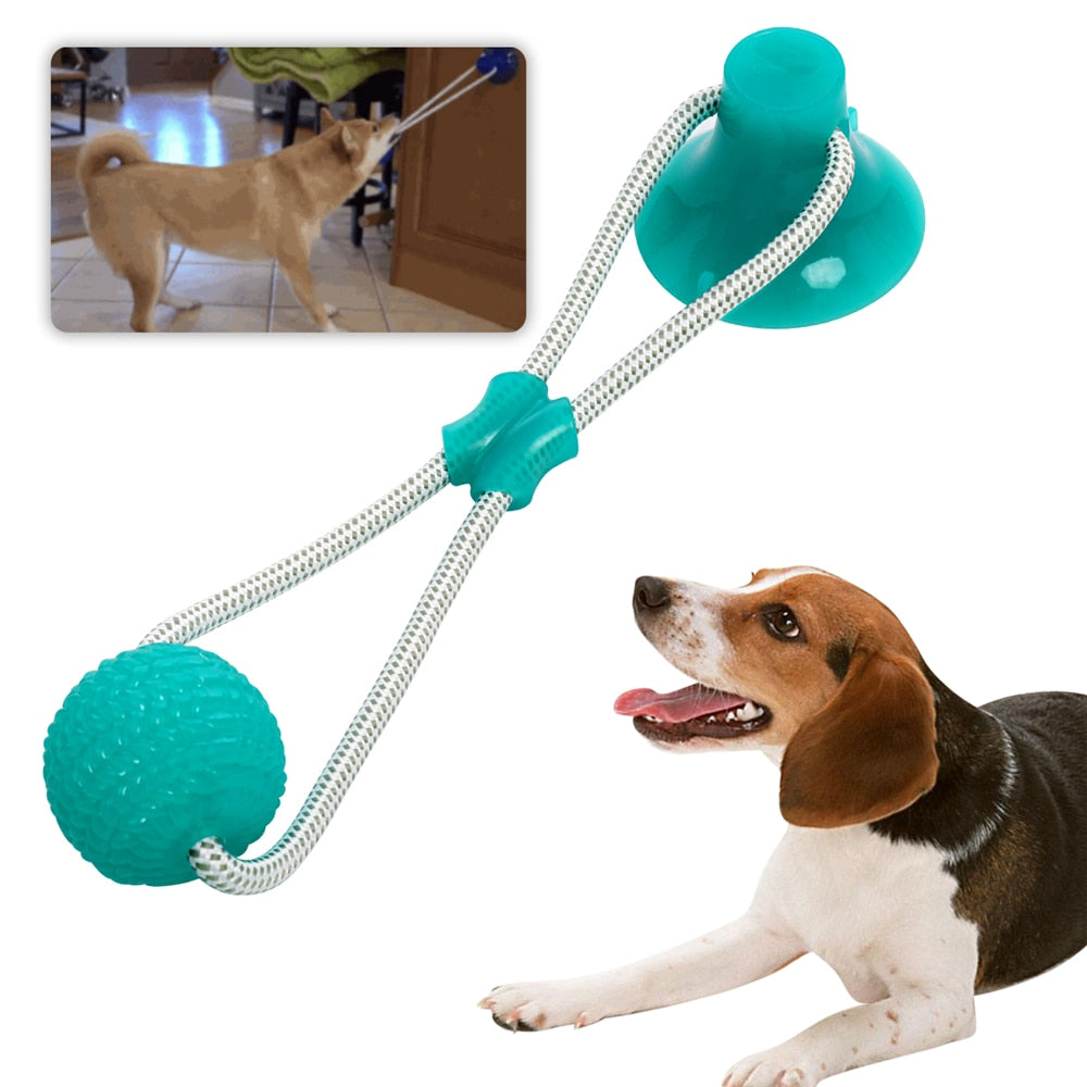 Multifunction Pet Molar Bite Dog Toys Rubber Chew Ball Cleaning Teeth Safe Elasticity TPR Soft Puppy Suction Cup Biting Toy