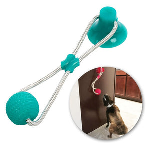 Multifunction Pet Molar Bite Dog Toys Rubber Chew Ball Cleaning Teeth Safe Elasticity TPR Soft Puppy Suction Cup Biting Toy