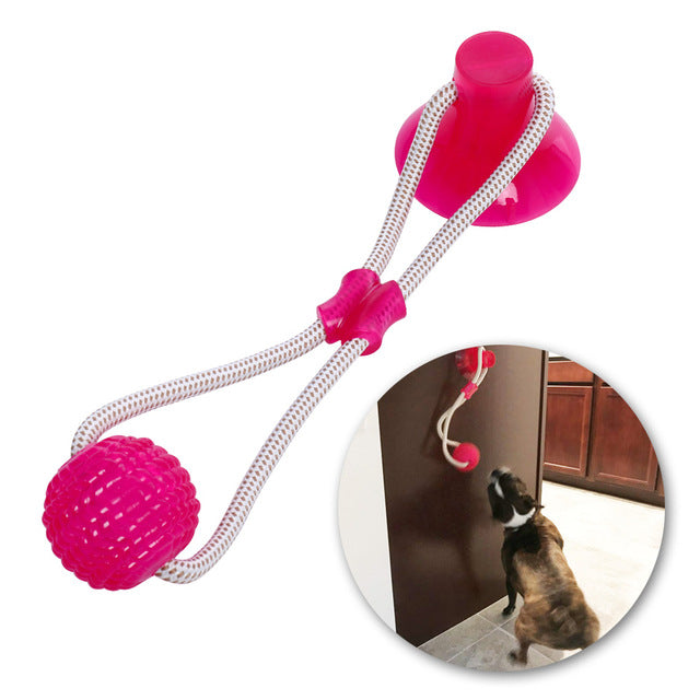 Multifunction Pet Molar Bite Dog Toys Rubber Chew Ball Cleaning Teeth Safe Elasticity TPR Soft Puppy Suction Cup Biting Toy