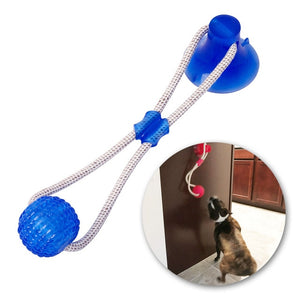 Multifunction Pet Molar Bite Dog Toys Rubber Chew Ball Cleaning Teeth Safe Elasticity TPR Soft Puppy Suction Cup Biting Toy