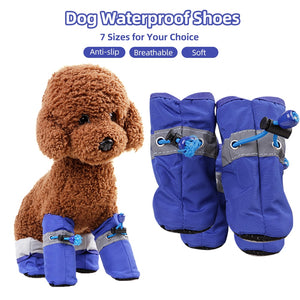 Dog Waterproof Shoes Pet Rain Shoes Nylon Fabric Boots for Teddy Pomeranian Bichon Frise Poodle Dogs Puppies Supplies