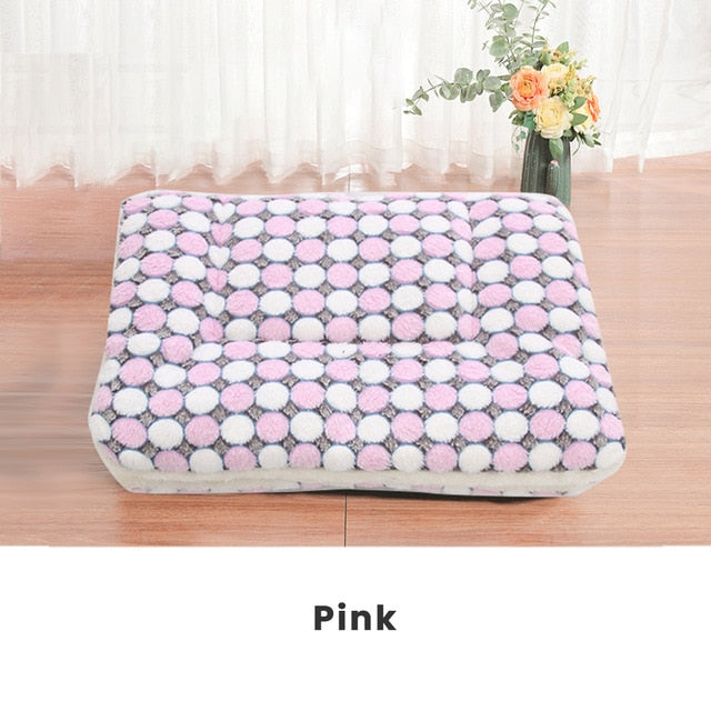 S/M/L/XL/XXL/XXXL Thickened Pet Soft Fleece Pad Blanket Bed Mat For Puppy Dog Cat Sofa Cushion Home Washable Rug Keep Warm