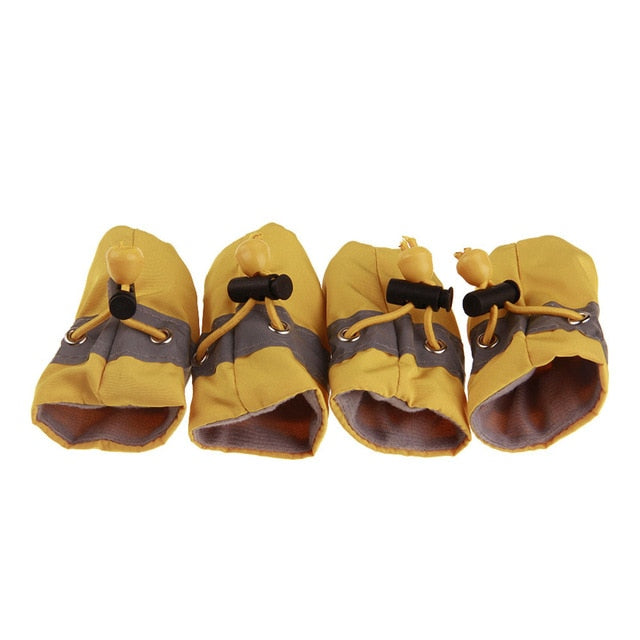 4Pcs/set Pet Dogs Winter Shoes Rain Snow Waterproof Booties Socks Rubber Anti-slip Shoes For Small Dog Puppies Footwear Cachorro